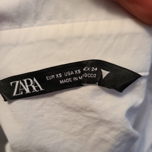 Zara‎ Women Pleated Poplin Shirt White Bloggers Fav Sz Extra Small - Picture 8 of 8